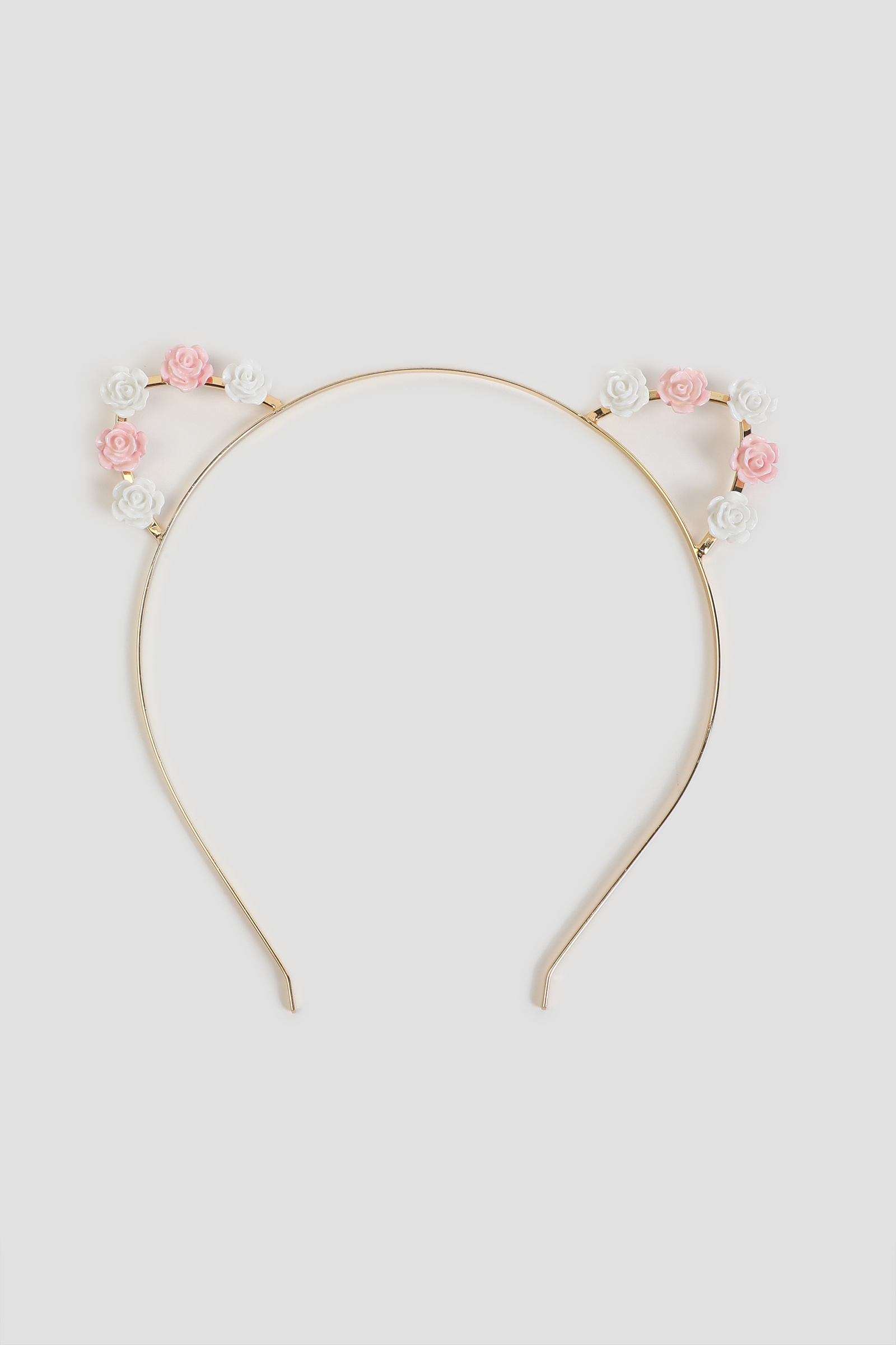 Ardene Mini Rose Cat Ears Headband in Gold
