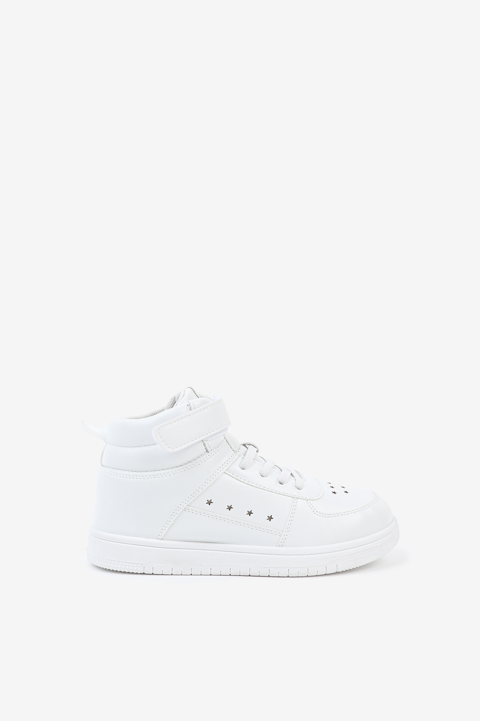 Ardene Bungee Lace Sneakers in White | Size | Faux Leather/Rubber