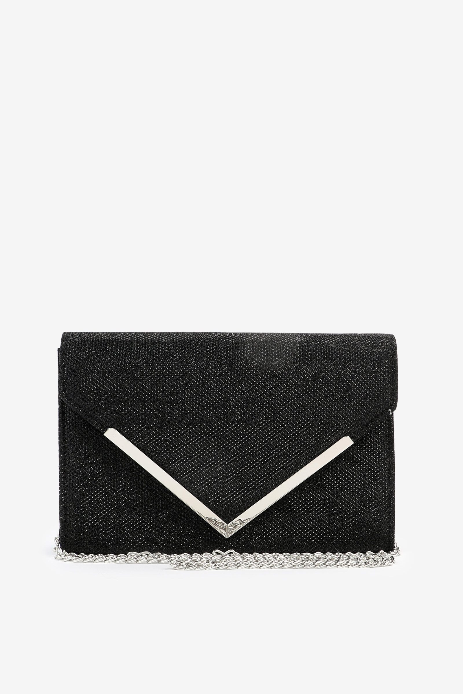 Ardene Envelop Clutch Bag in Black | Faux Leather/Polyester