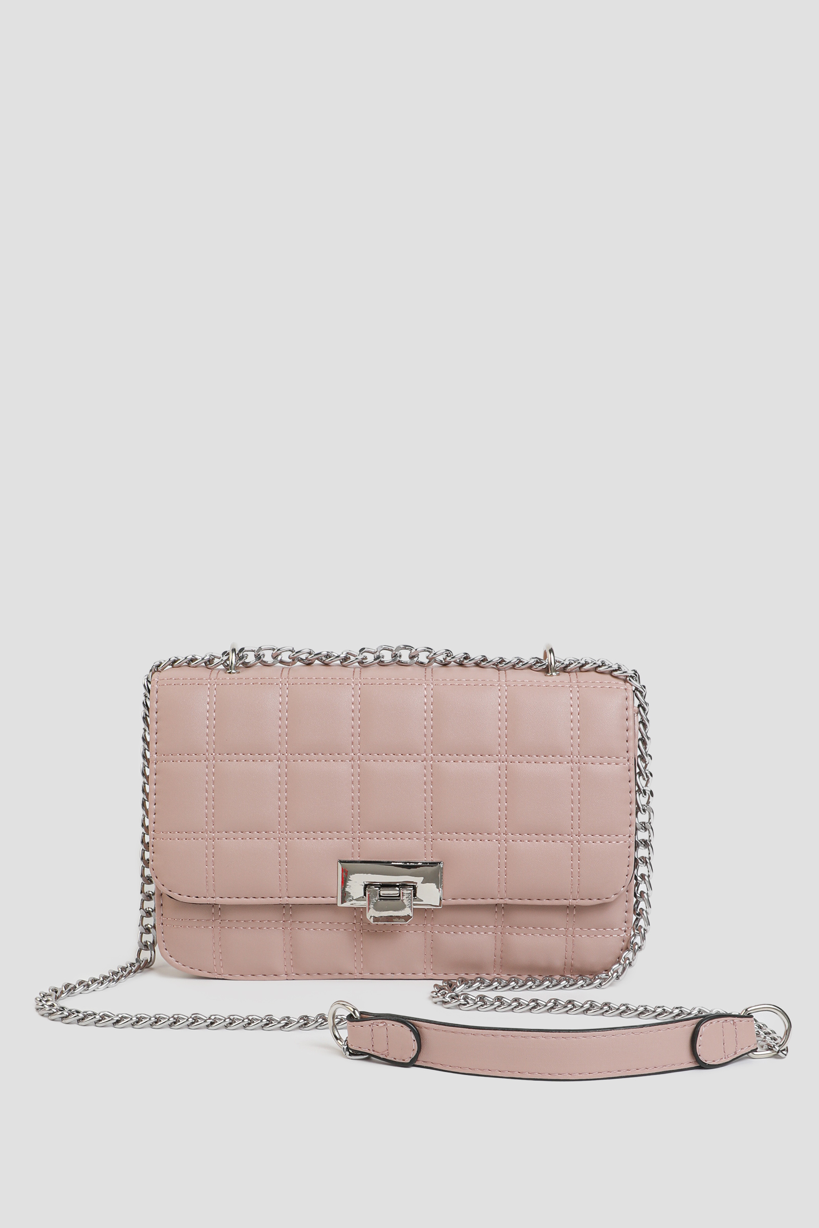 Ardene Quilted Crossbody Bag in Blush | Faux Leather/Polyester