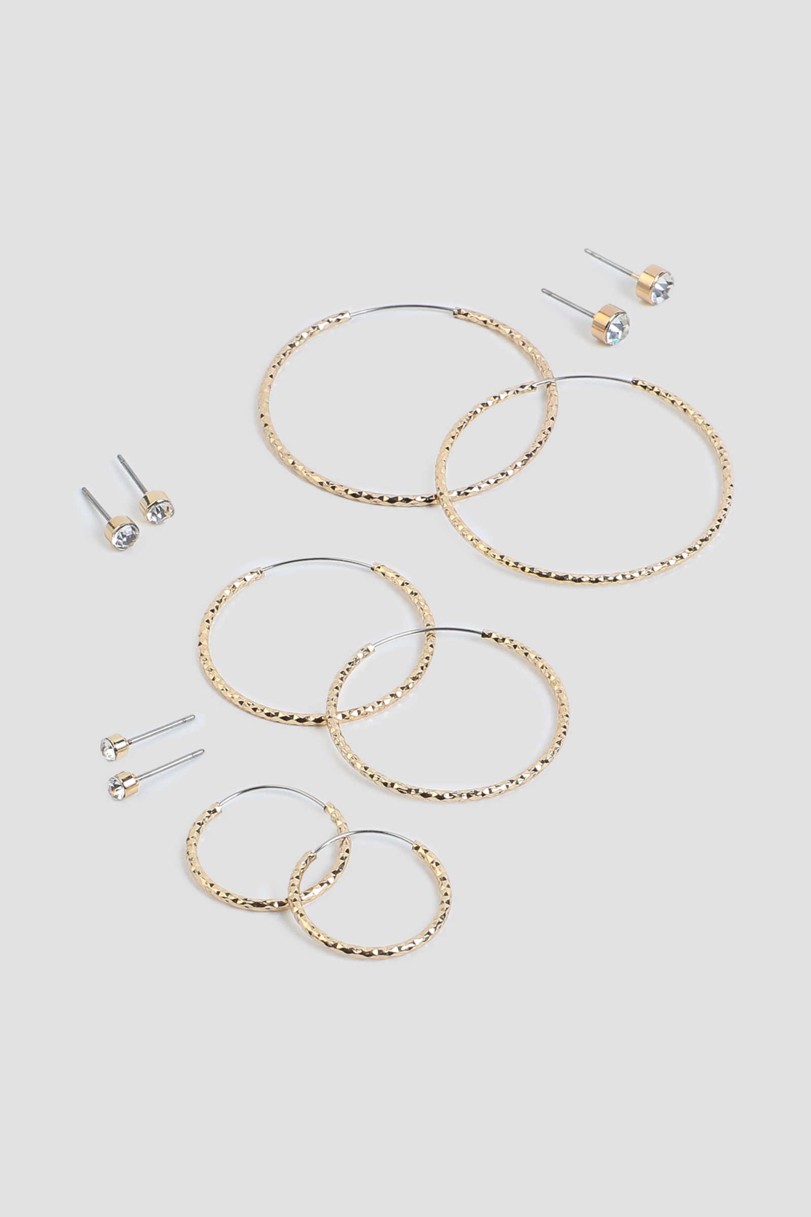 Ardene 6-Pack of Hoop and Embellished Stud Earrings in Gold | Stainless Steel