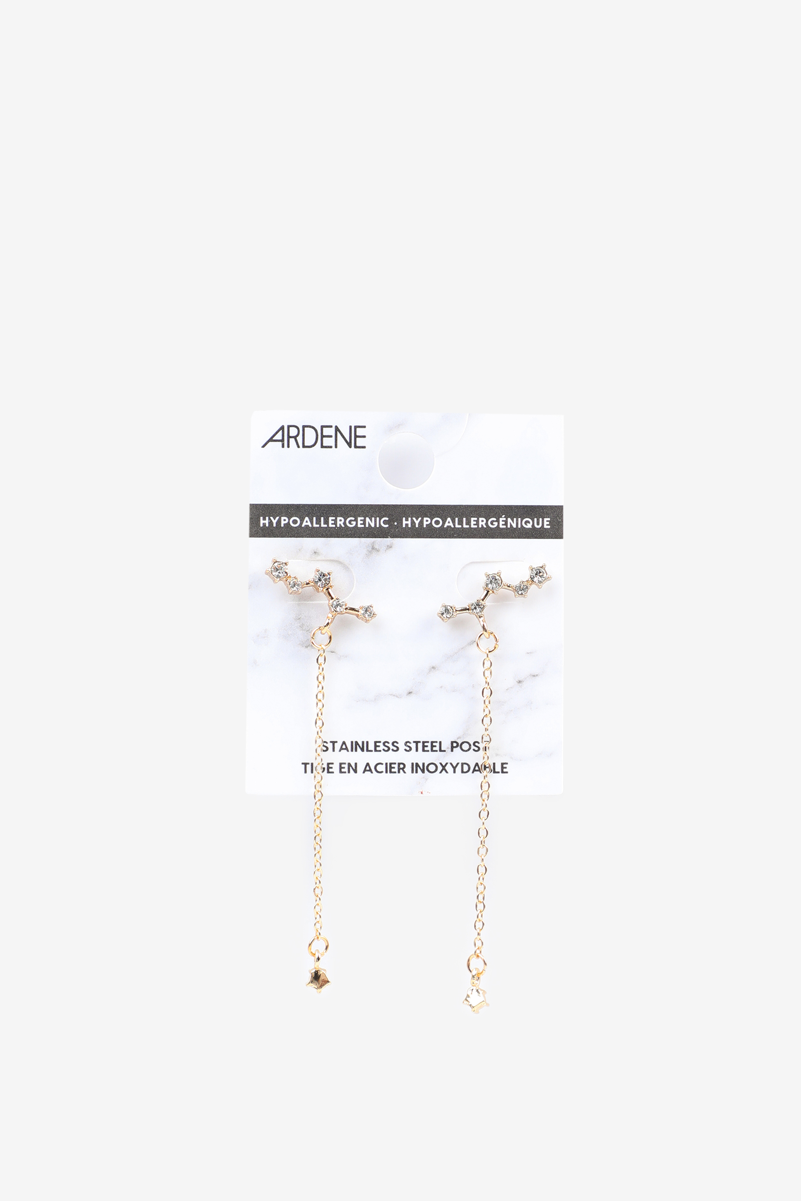 Ardene Rhinestone Constellation Earrings in Gold | Stainless Steel