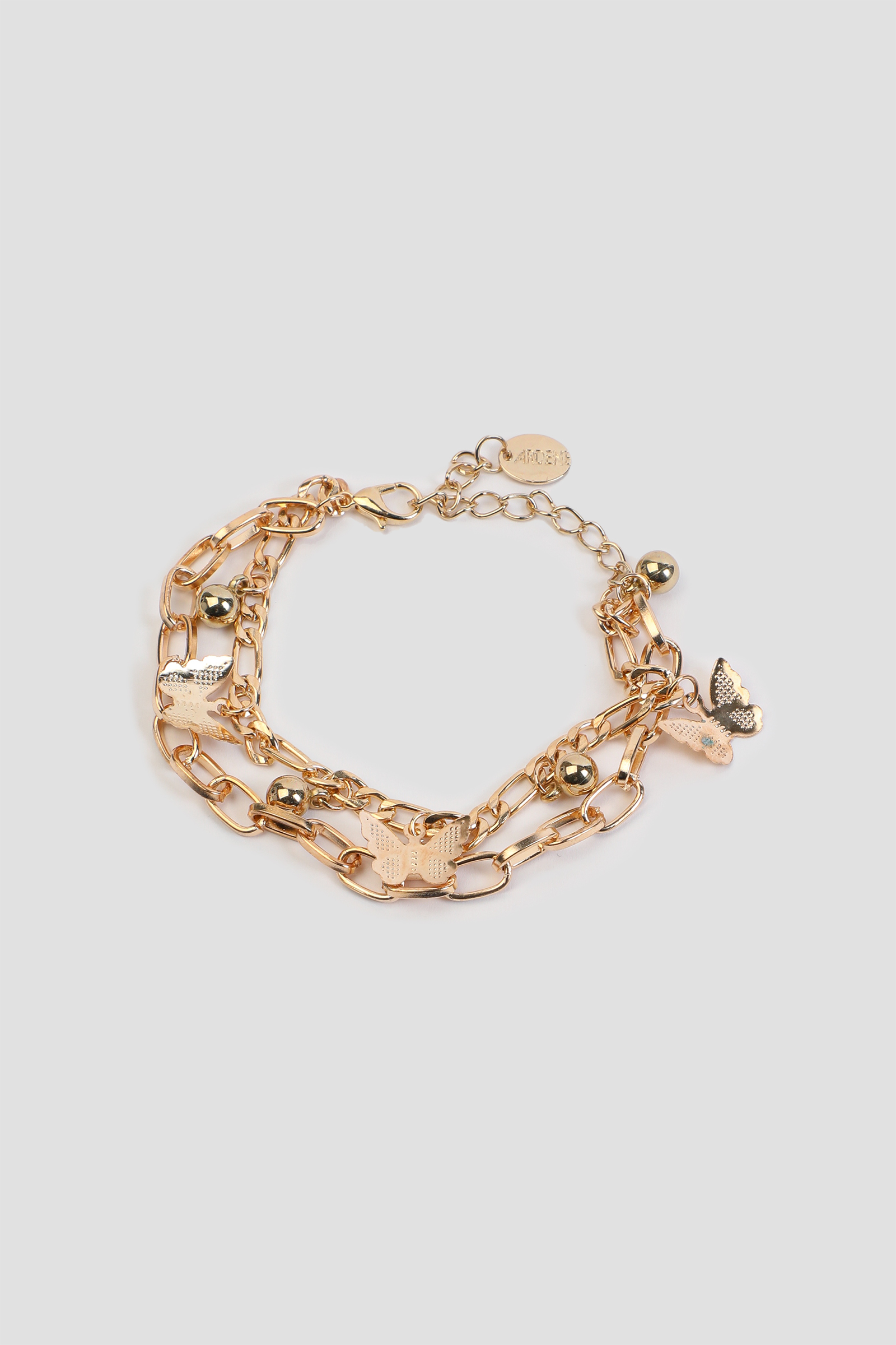 Ardene Two-Row Butterfly Bracelet in Gold