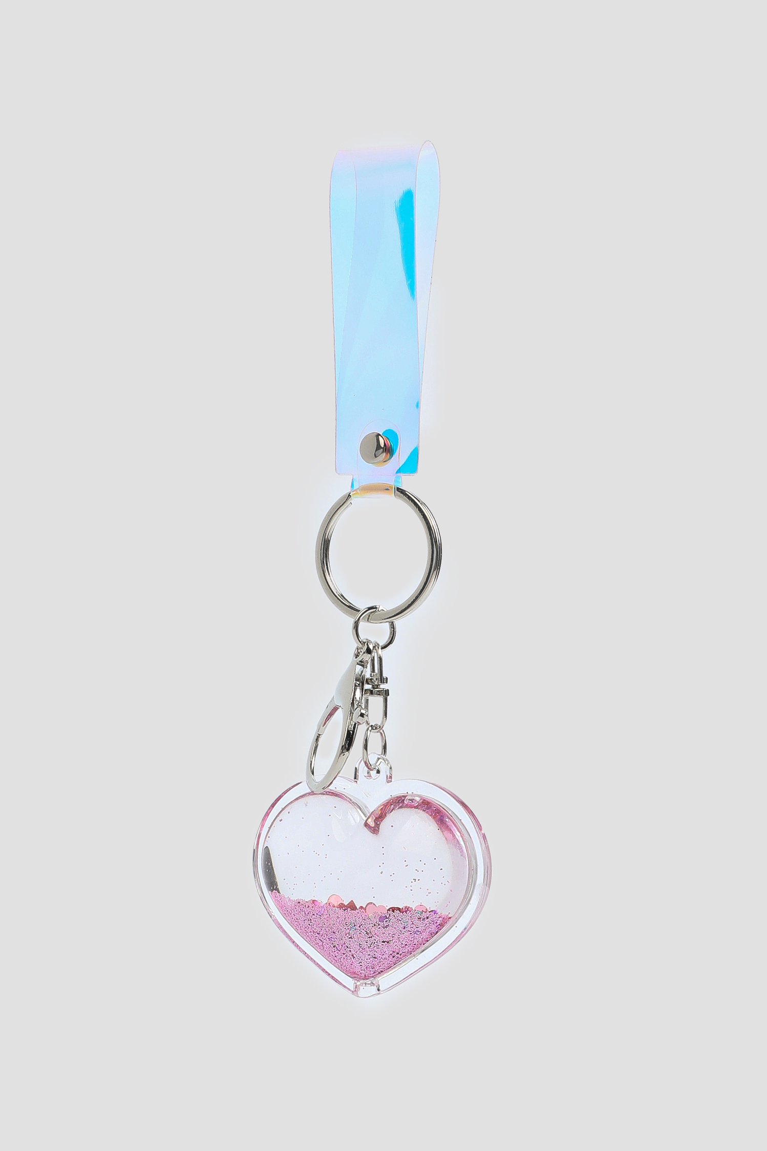 Ardene Heart Shaker Keychain in Light Pink