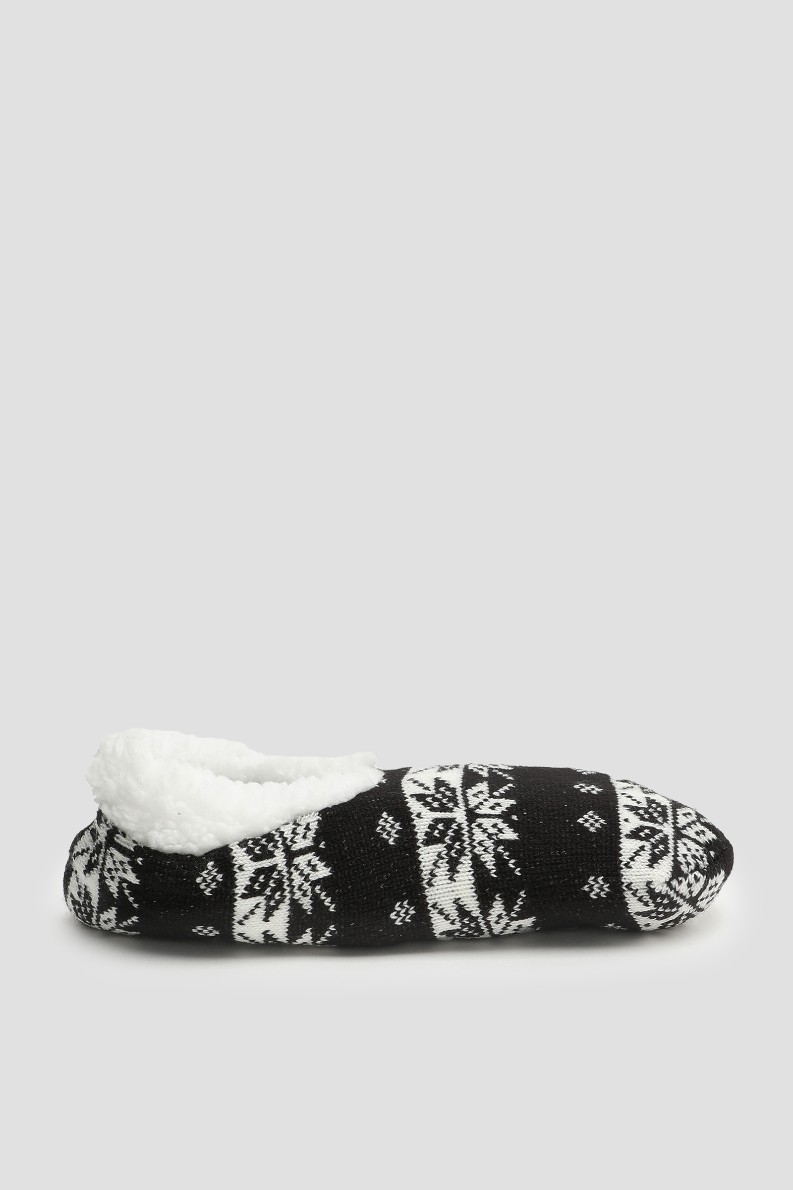 Ardene Snowflake Slipper Socks in Black | Size Small | Polyester