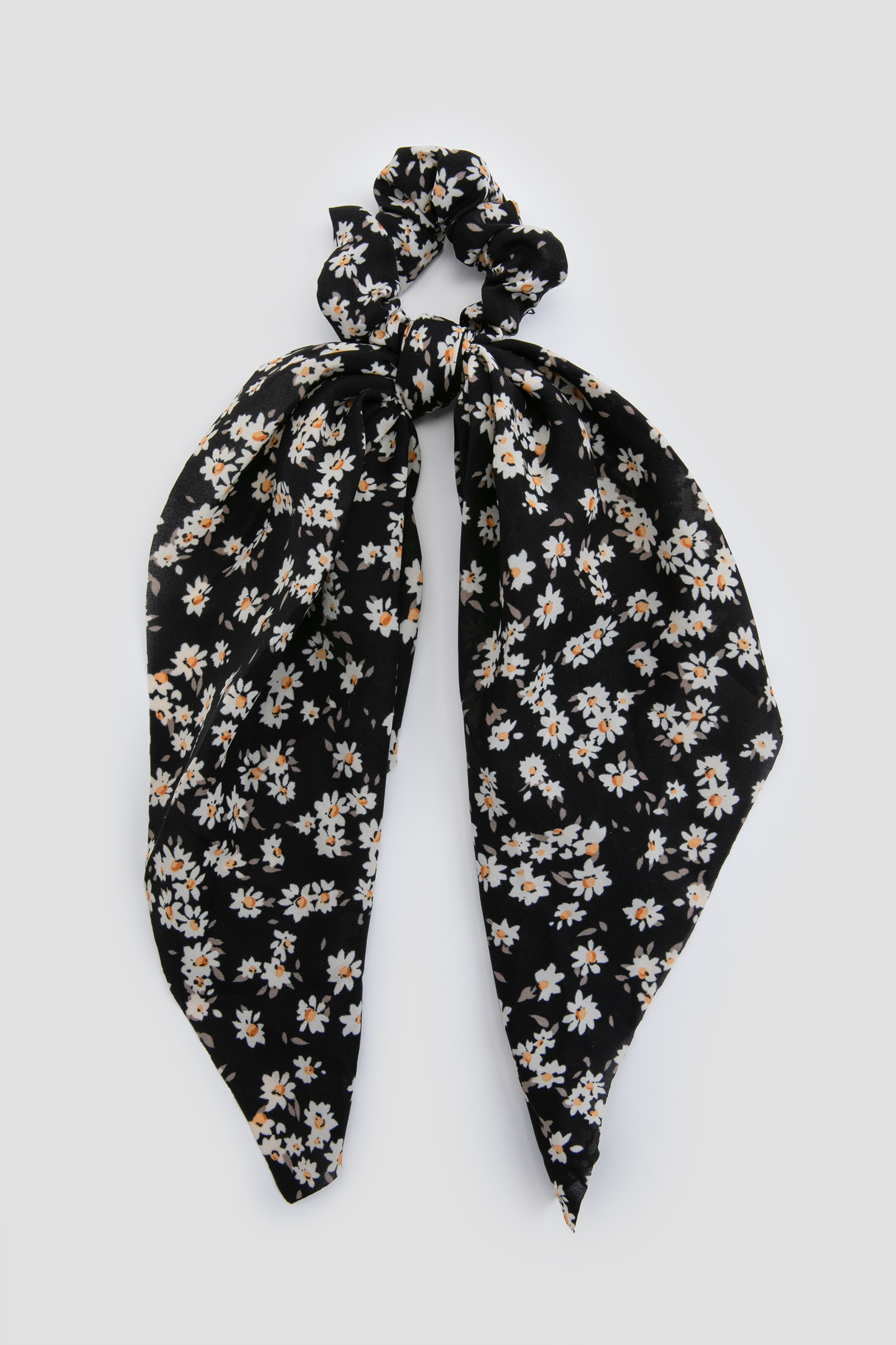 Ardene Daisy Scarf Scrunchie in Black | Polyester