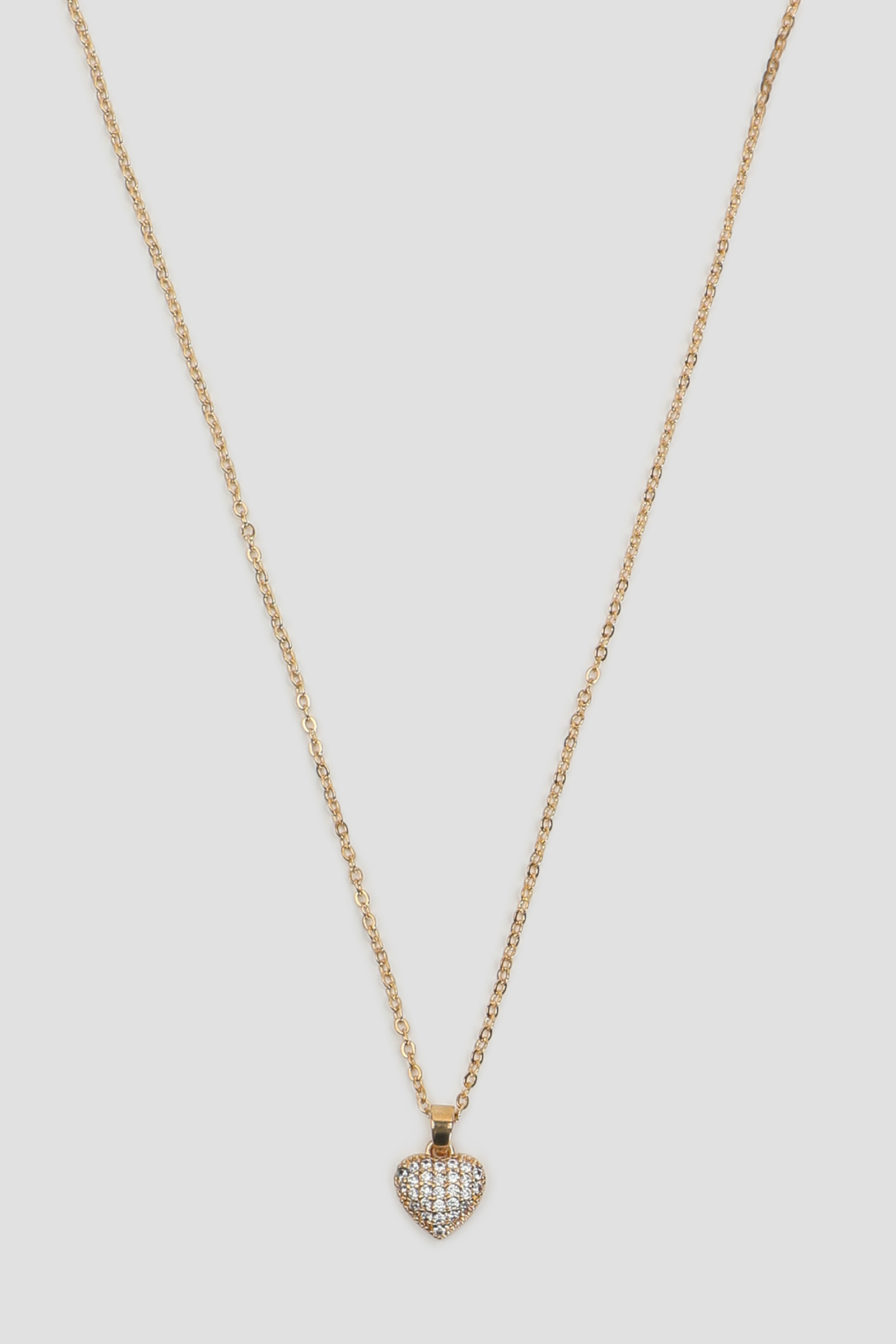Ardene Cubic Zirconia Heart Necklace in Gold