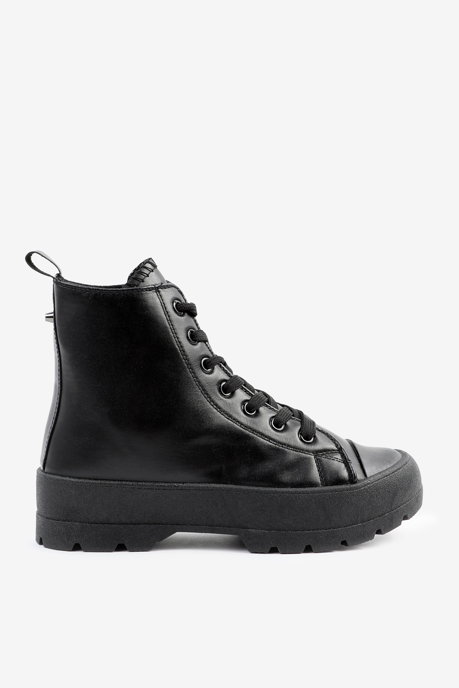 Ardene Monochrome Lug Sole High Top Sneakers in | Size | Faux Leather/Rubber