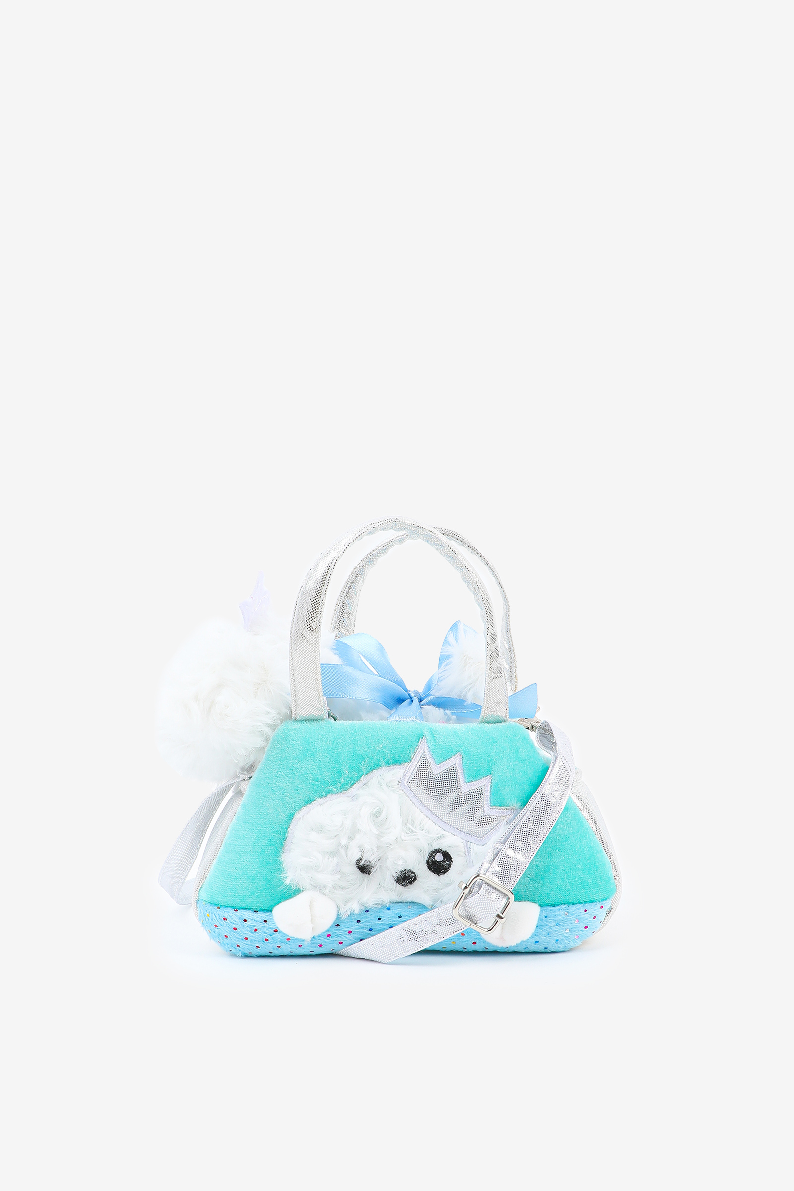Ardene Mini Animal Tote Bag with Stuffed Animal in Light Blue | Polyester