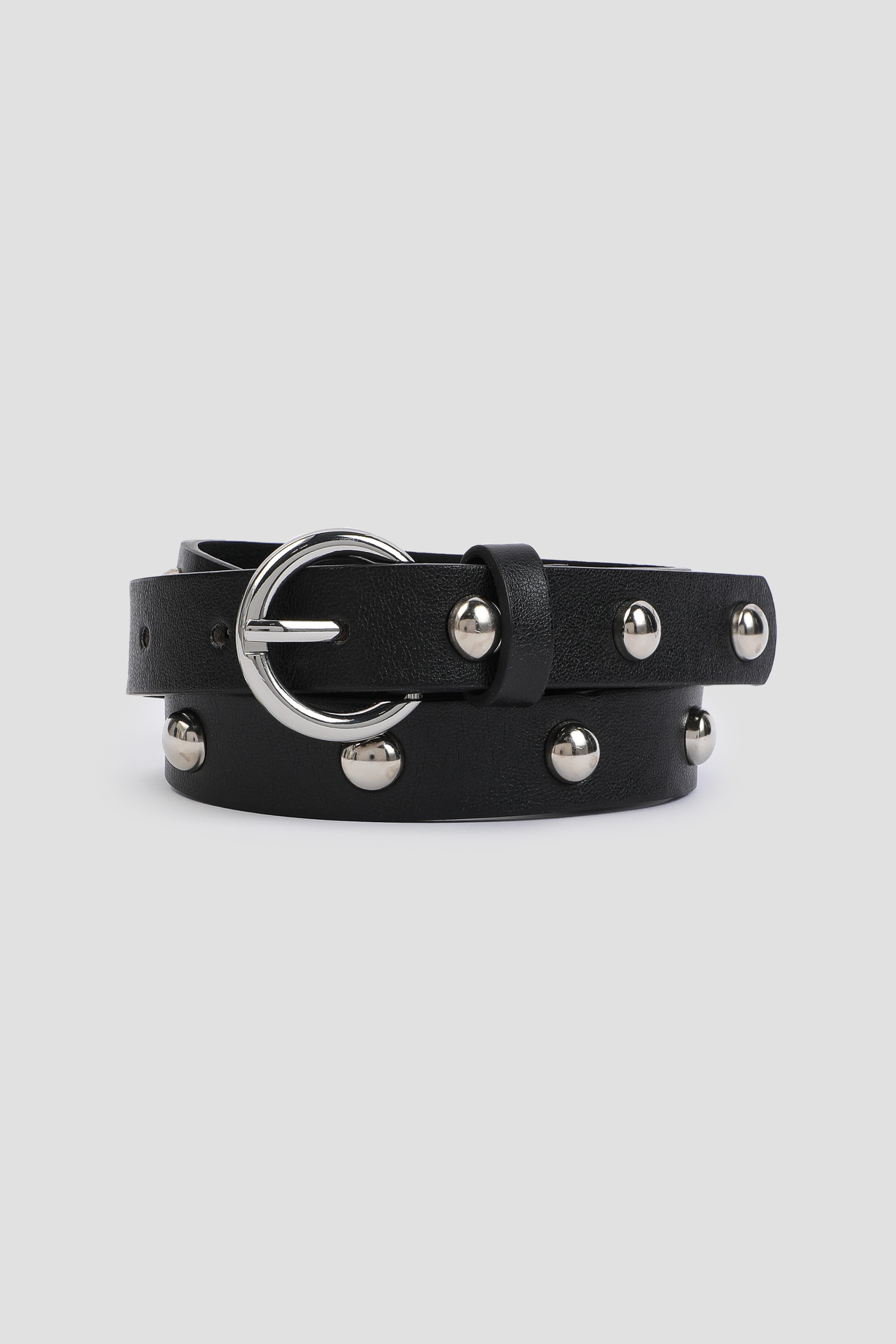 Ardene Studded Faux Leather Belt in Black | Size Small