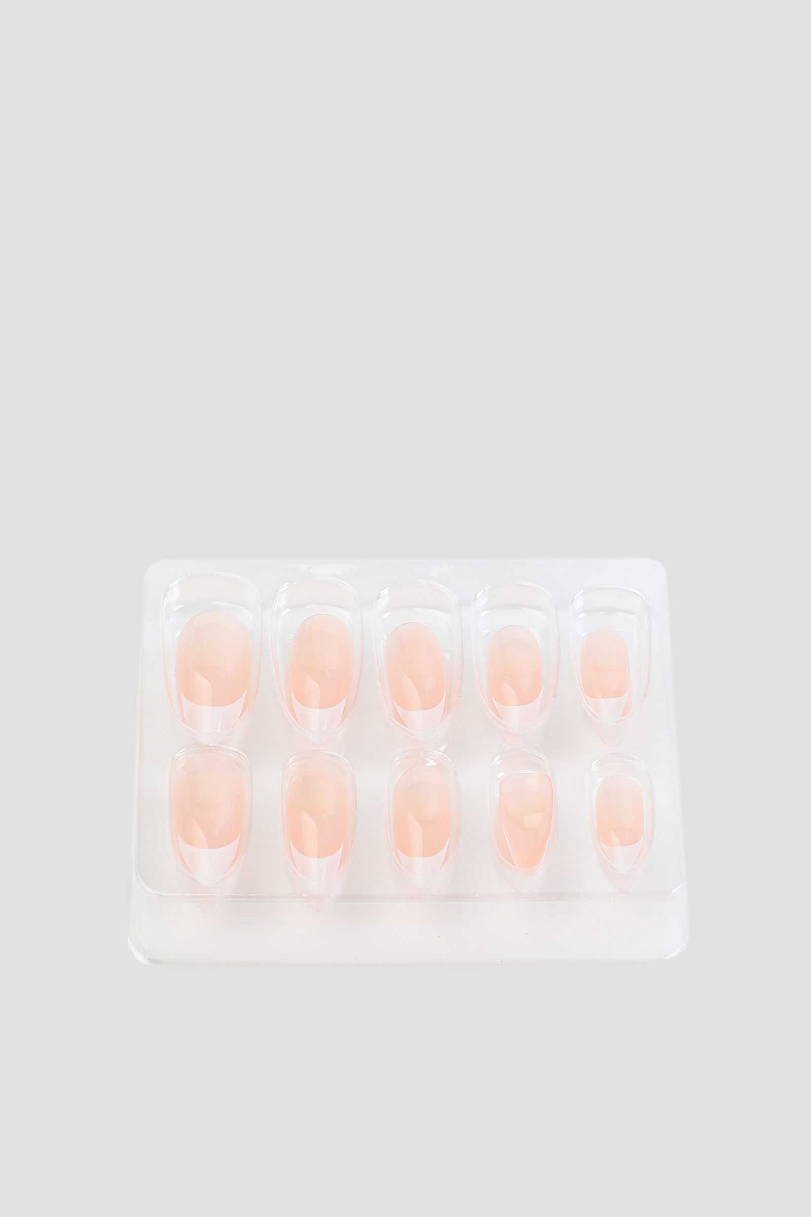Ardene Almond Shaped Clear Fake Nails in White