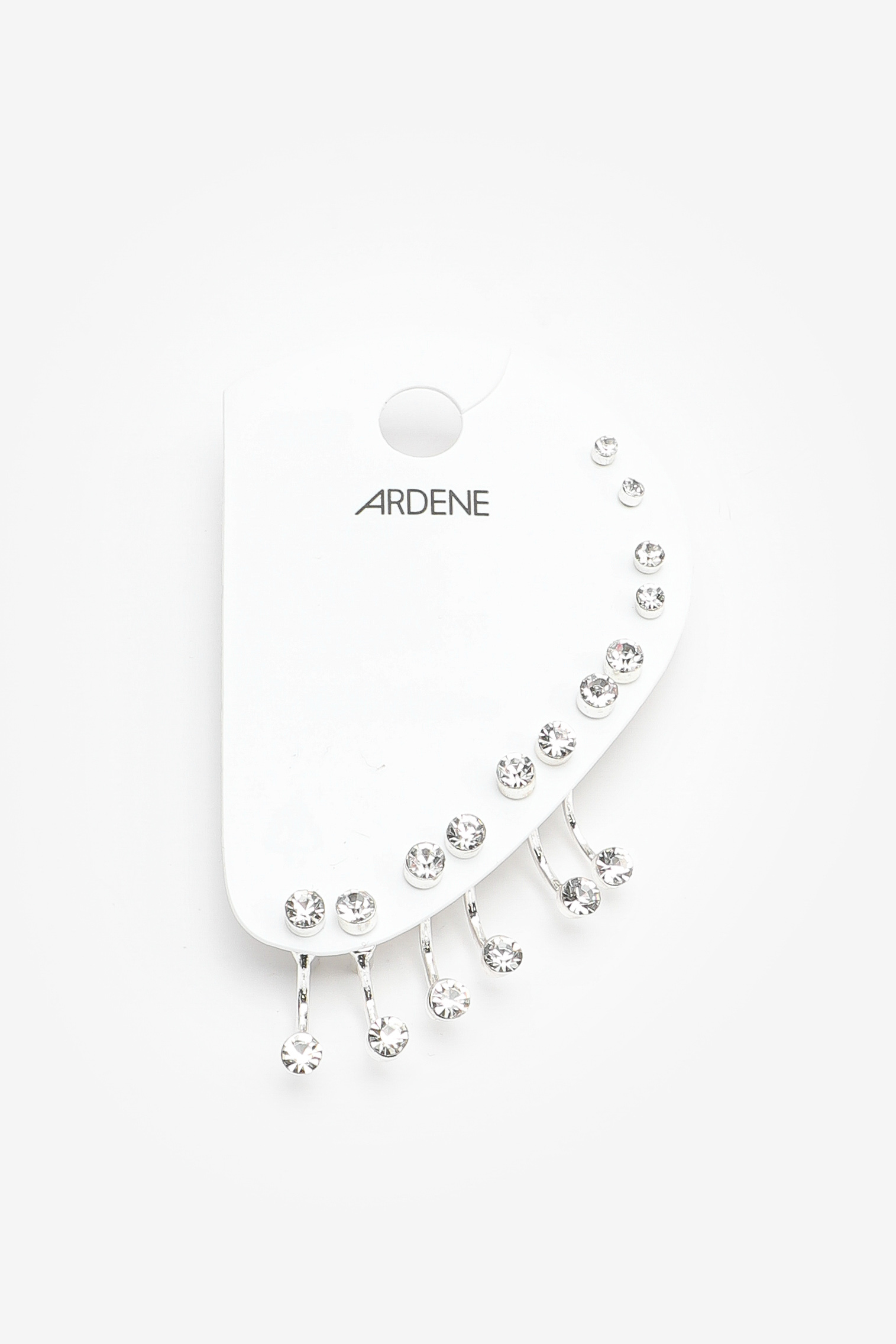Ardene Pack of Round Stone Earrings in Silver | Stainless Steel