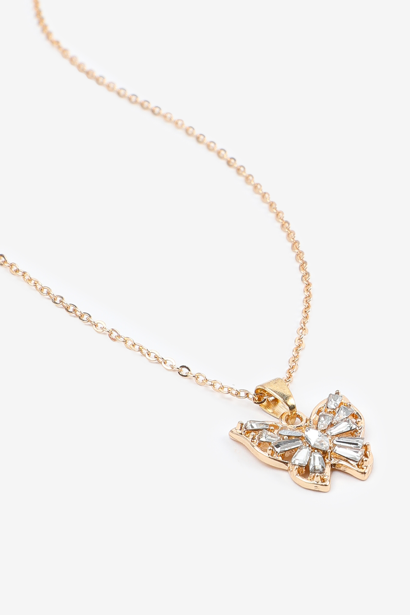 Ardene Embellished Butterfly Chain Necklace in Gold