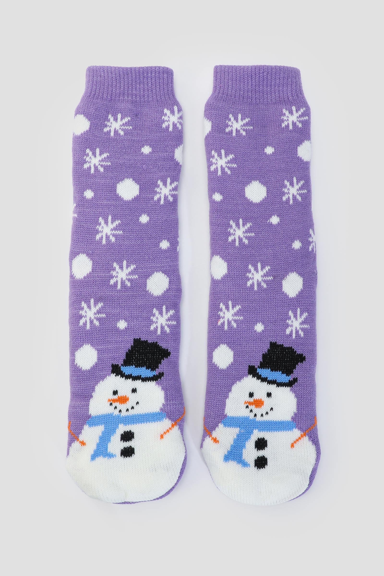 Ardene Snowman Slipper Socks in Lilac | Polyester