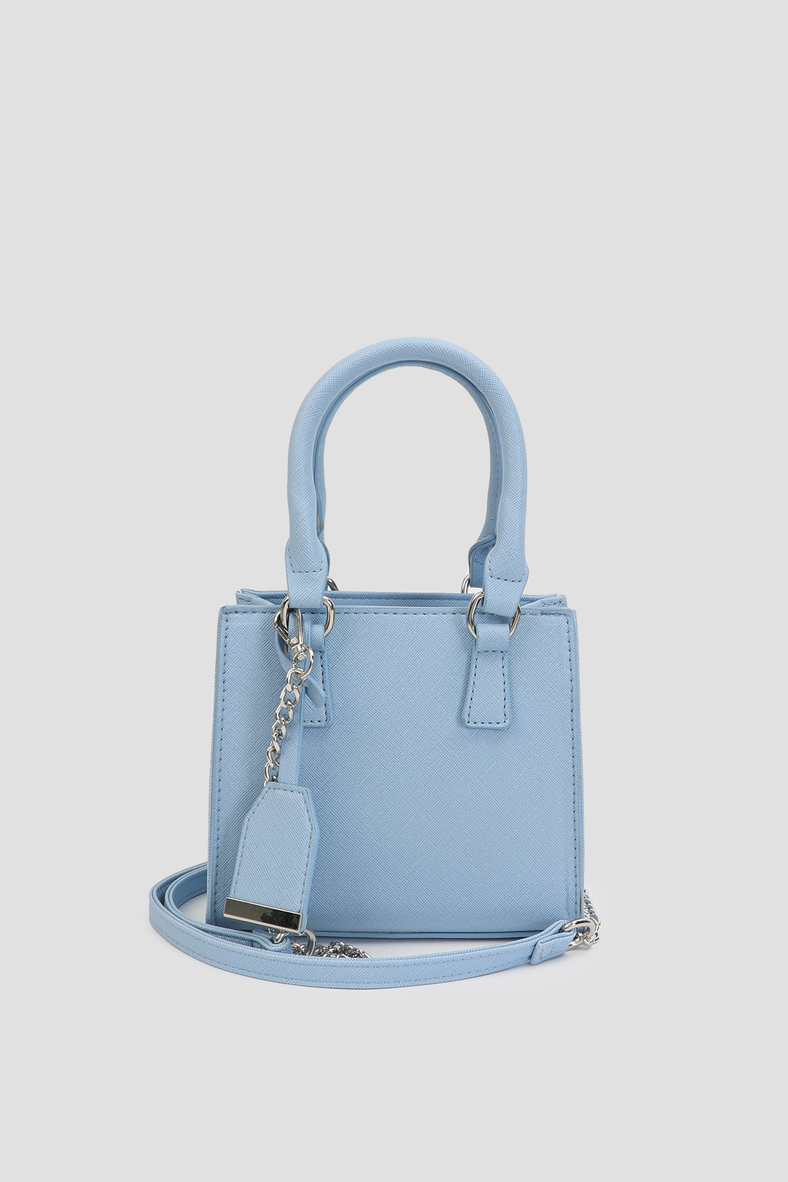 Ardene Top Handle Tote Bag in Light Blue | Faux Leather/Polyester