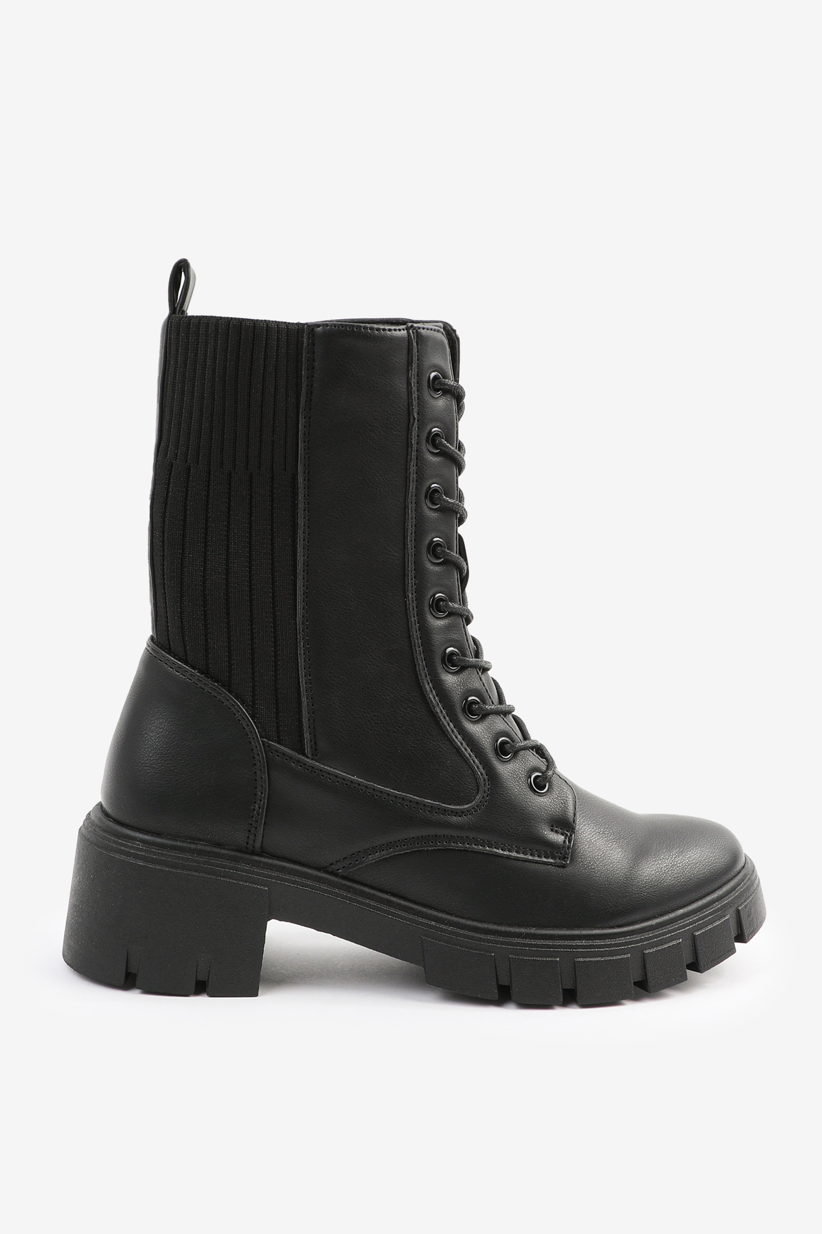 Ardene Stretch Gore Combat Boots in | Size | Faux Leather/Rubber
