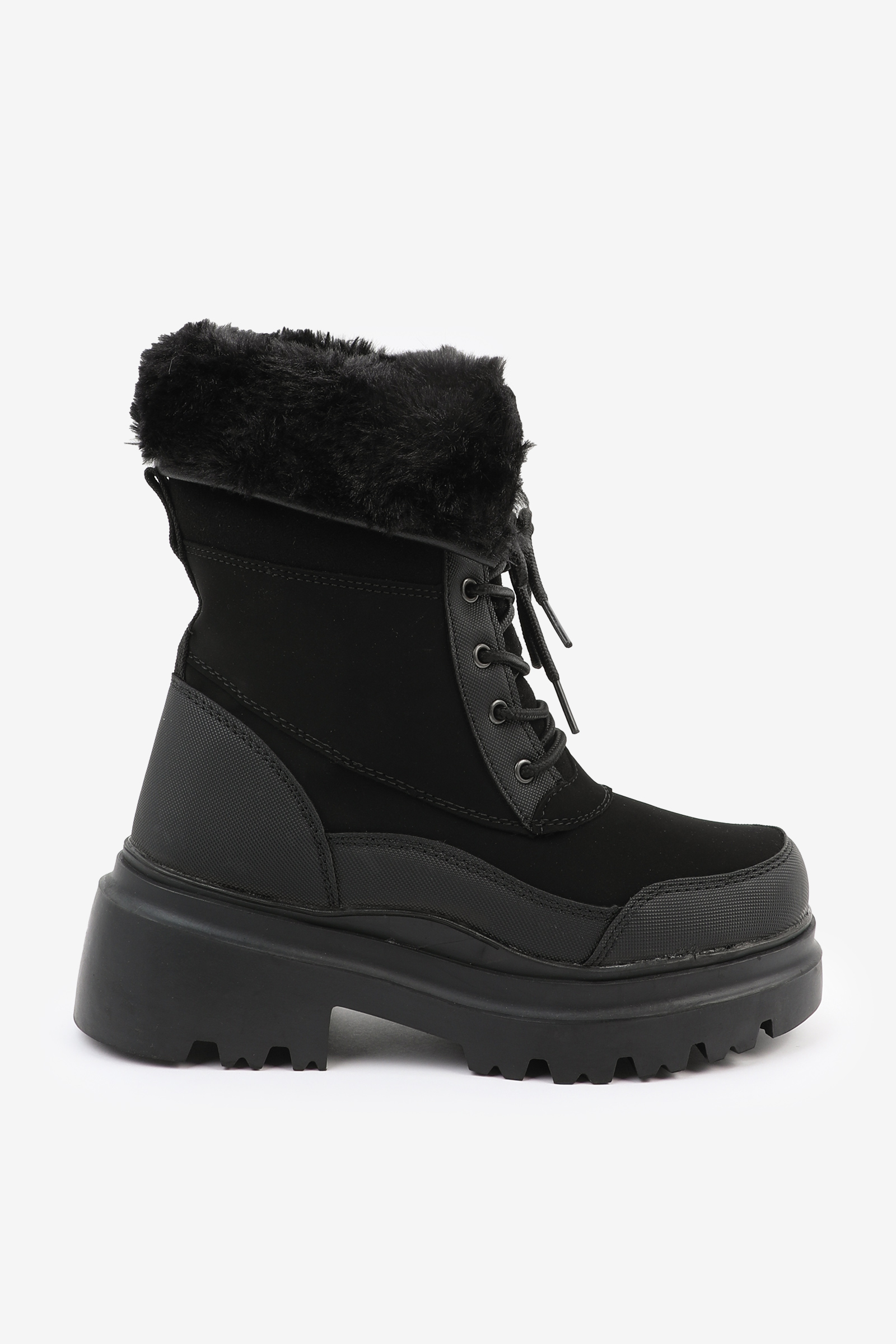 Ardene Snow Boots With Faux Fur Collar in | Size | Faux Leather/Rubber | Microfiber