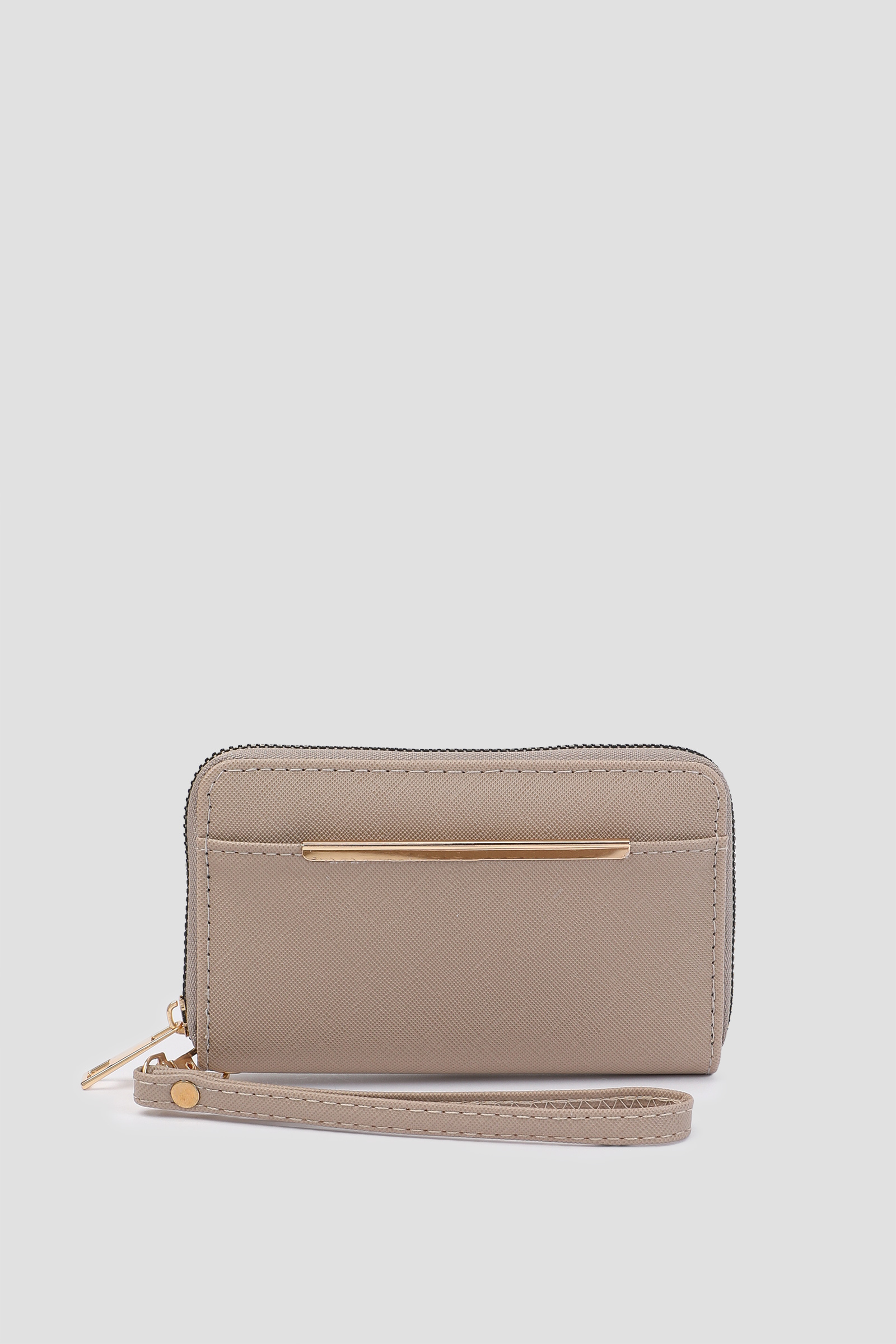 Ardene Faux Leather Accordion Wallet in Beige | Faux Leather/Polyester