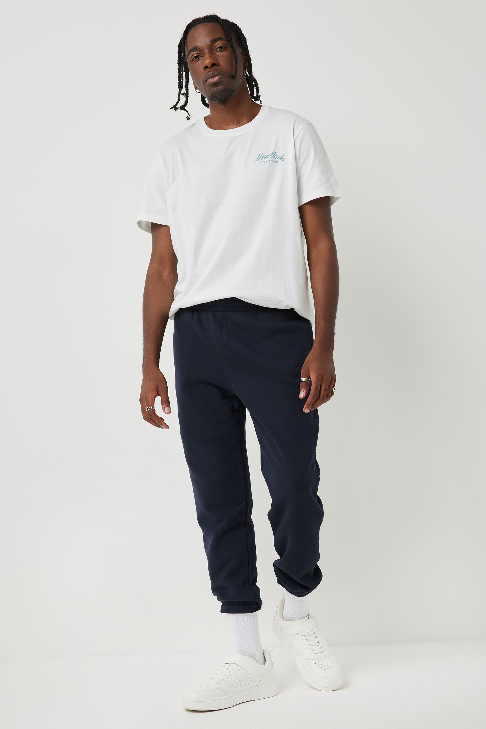 Ardene Man Hidden Drawstring Sweatpants For Men in Dark Blue | Size | Polyester/Cotton | Fleece-Lined