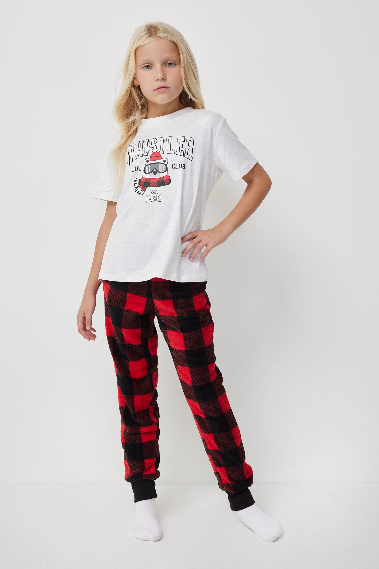 Ardene Soft Plush Jogger Pj Set in Red | Size | 100% Recycled Polyester/Elastane | Eco-Conscious