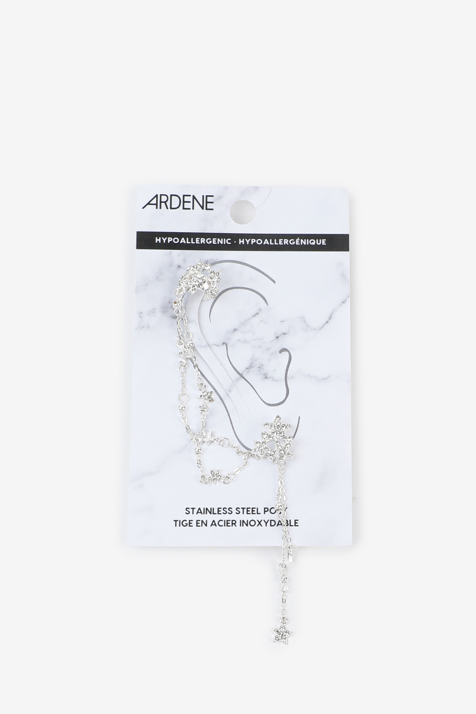 Ardene Calestial Pave Cuff Earring in Silver | Stainless Steel