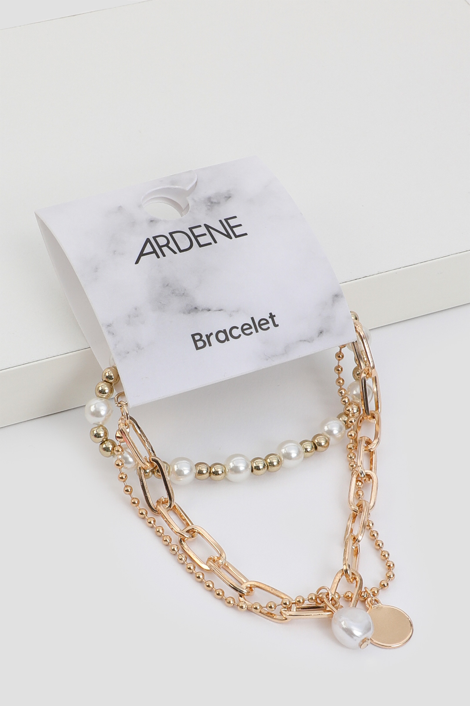 Ardene 2-Pack Pearl Gold Chain Bracelets