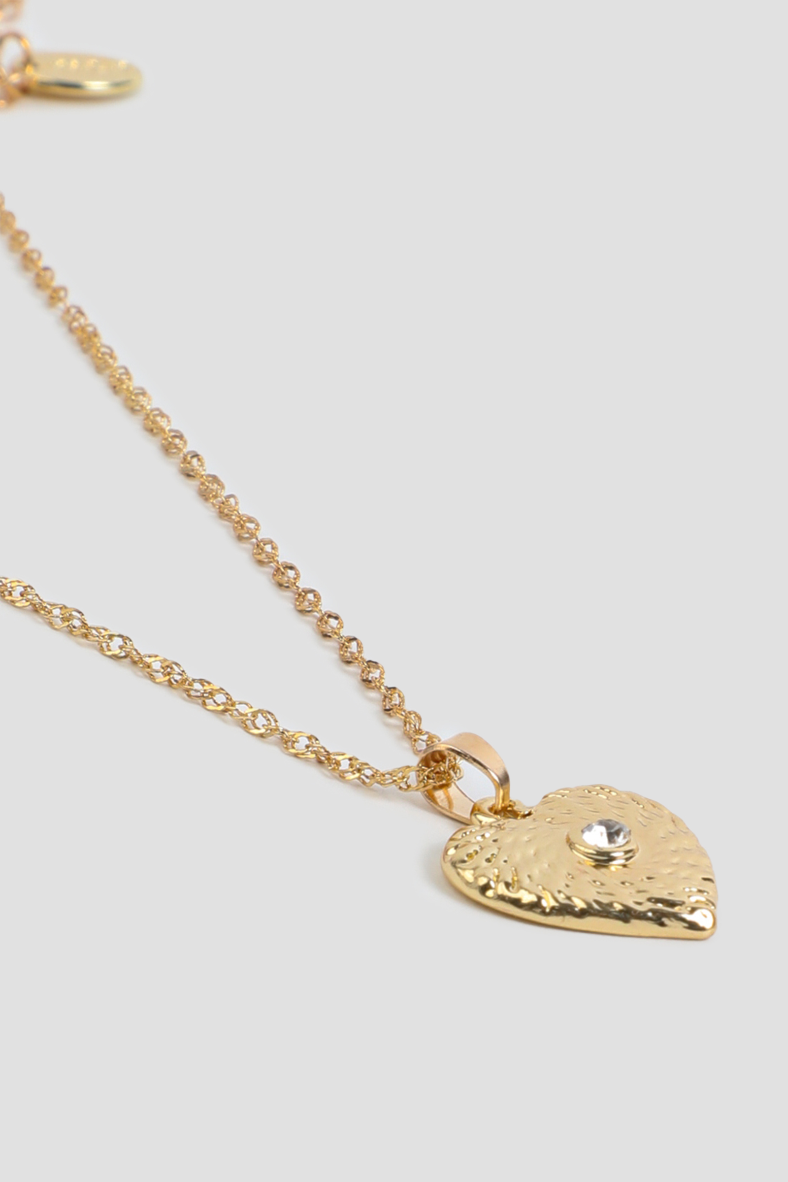 Ardene Embellished Heart Necklace in Gold